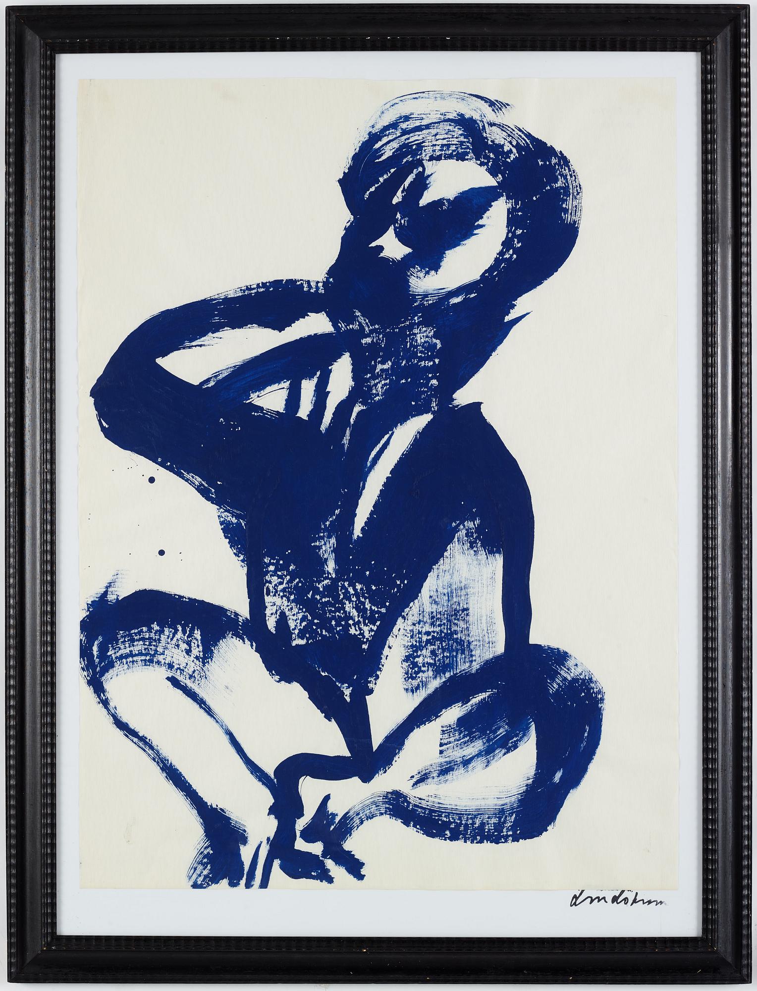 Bengt Lindström, acrylic on paper, signed with stamp and certified verso by Curt Aspelin, executed in the 2000s.