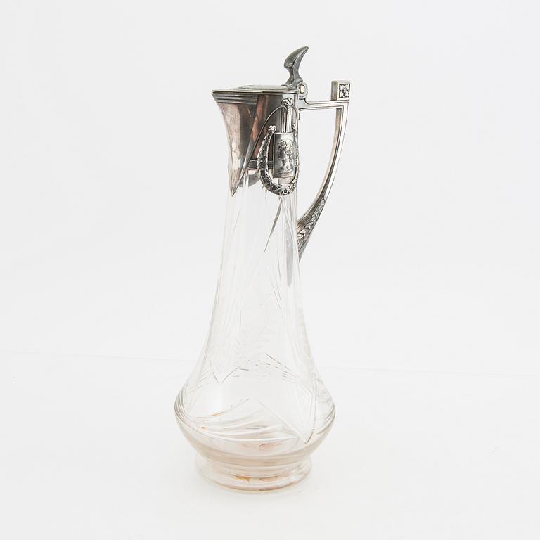 A decanter art nouveau, epns, WMF (Württembergische Metallwarenfabrik), circa 1900.