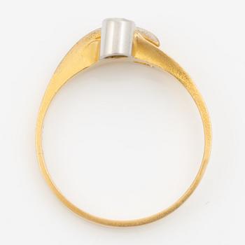 Lapponia, ring 18K gold set with a round brilliant-cut diamond, Finland 1978.