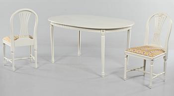 MATSALSGRUPP, 5 delar, gustaviansk stil, 1900-talets andra hälft.