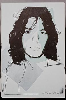Andy Warhol (Efter), "Andy Warhol. Mick Jagger, 1975" (Announcement cards).