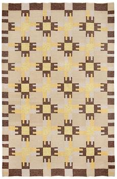 CARPET. Rölakan (flat weave). 303,5 x 195 cm. Signed KH GR. Sweden around mid 20th century.