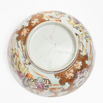 Three porcelain punch bowls, China, Qianlong (1736-95).