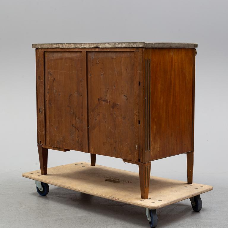 A late gustavian style chest of drawers, late 19th century.