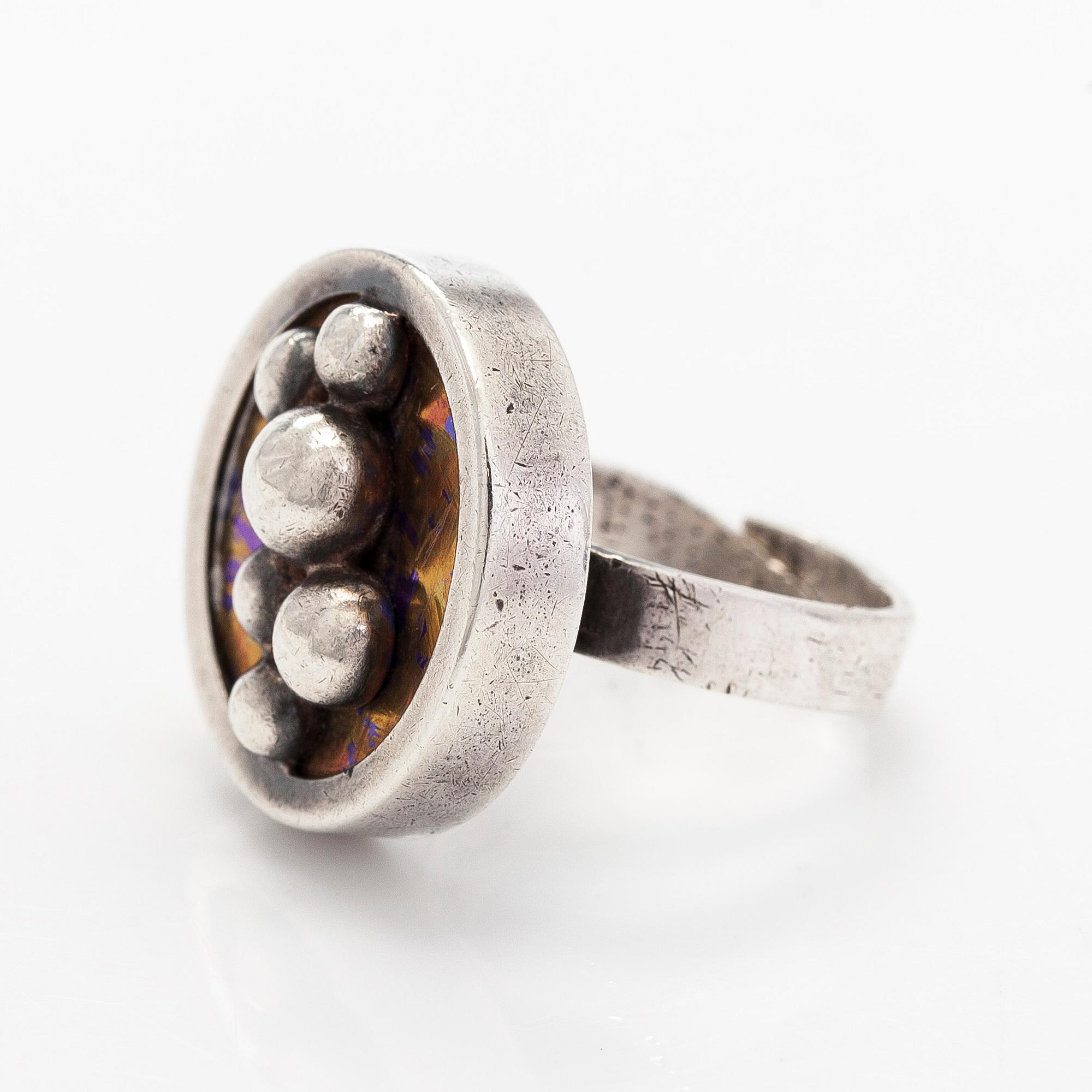 Nanny Still, ring, titan, silver, Kultakeskus 1976.