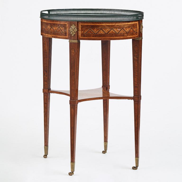 A Gustavian late 18th century table, attributed to Gottlieb Iwersson, royal cabinetmaker, master in Stockholm 1778-1813.