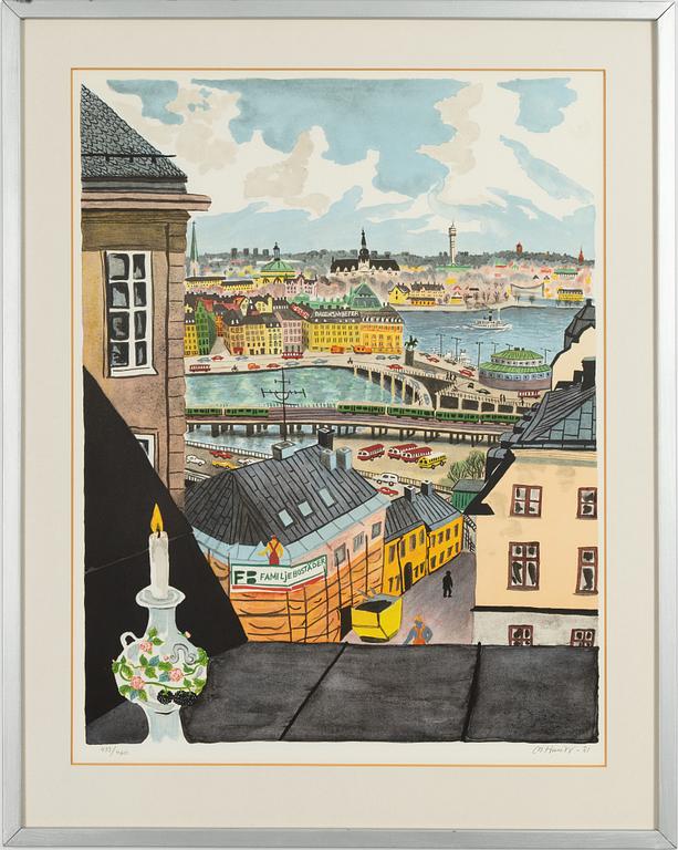 Mona Huss Walin, lithograph in colours, signed, dated -81 and numbered 433/460.
