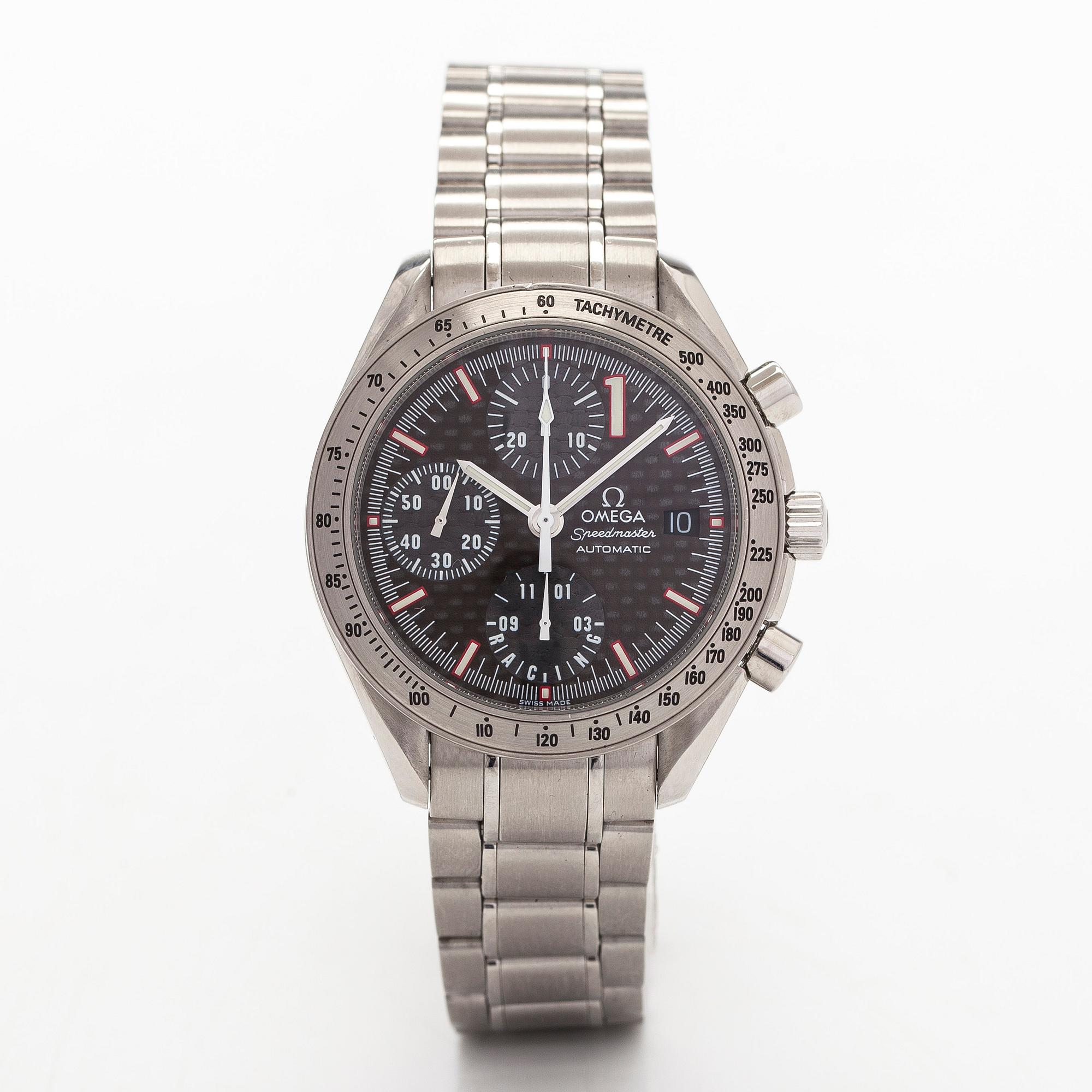 Omega, Speedmaster, Racing, "Michael Schumacher World Champion 2001", Limited Edition, rannekello, 39 mm.