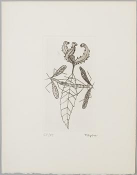 MARIE TOYEN, engraving, signed and numbered 68/75, and BOK,
"TOYEN", Ragnar von Holten.