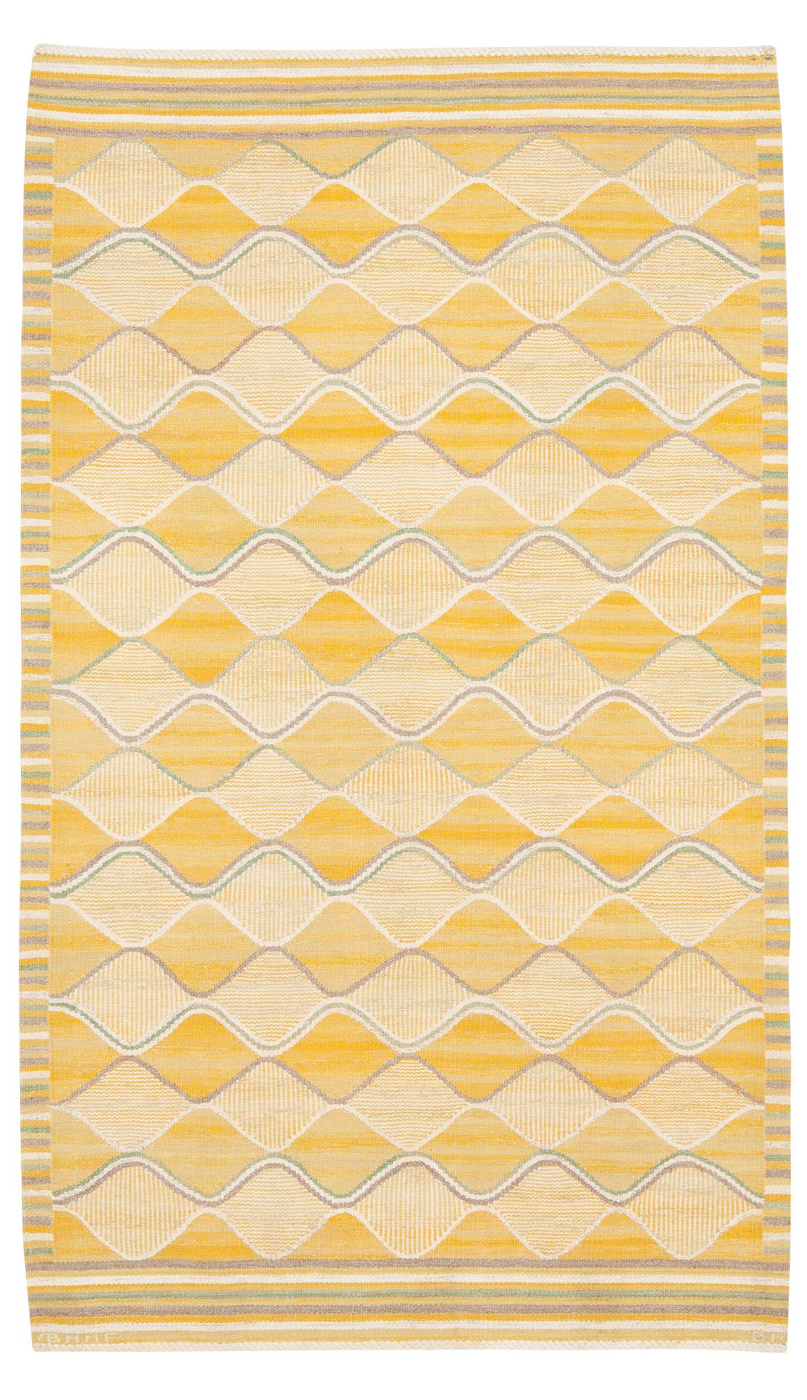 CARPET. "Spättan gul". Gobelängteknik. 253 x 150,5 cm. Signed AB MMF BN.