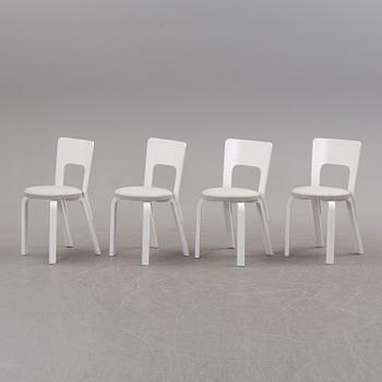 a dining table '81B' and four '66' chairs by Alvar Aalto, Artek.