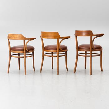 Armchairs, 6, model no. 3, Thonet, first half of the 20th century.