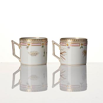 A Royal Copenhagen 'Flora Danica' service for two, Denmark, 20th century. (12 pieces).