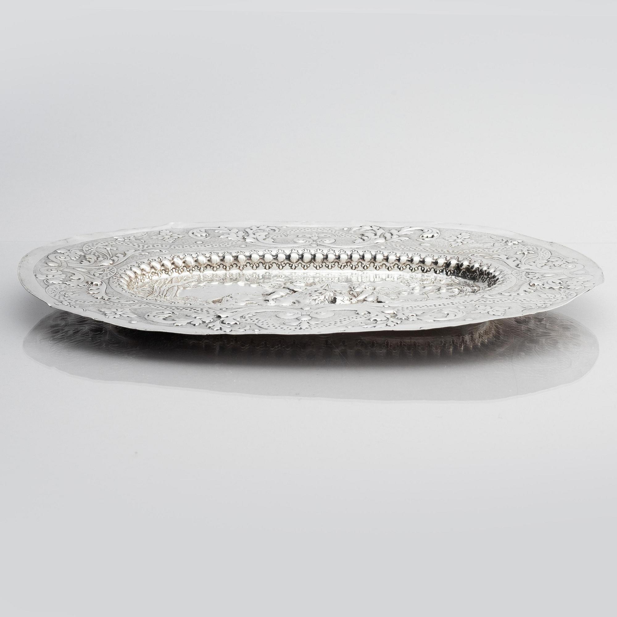 Presenterfat, silver, oidentifierad mästare, Danzig 1670-1700. Barock.