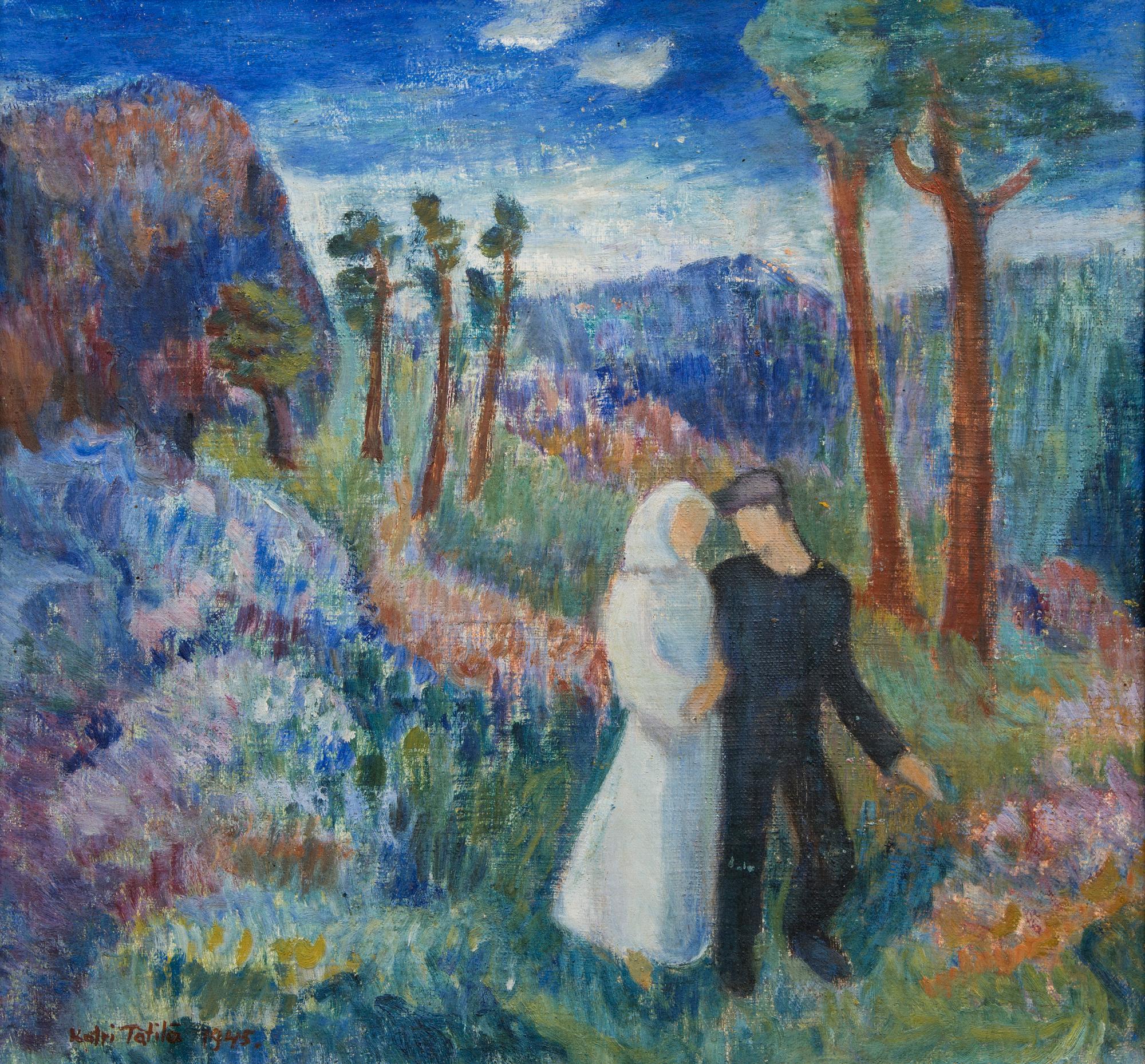 KATRI TÄTILÄ, öljy kankaalle, signeeratu ja päivätty 1945.
