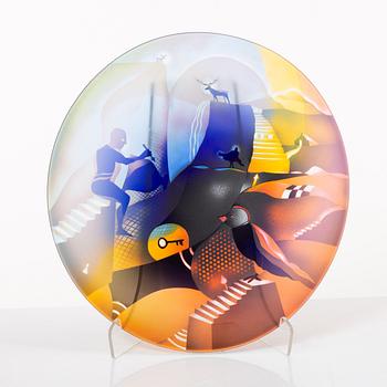 Bertil Vallien, dish, glass, Kosta Boda.