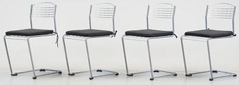 STOLAR / TRÄDGÅRDSSTOLAR, 4 st, "Hightech", Nisse Strinning, Grythyttan, 2000-tal. Formgivna 1984.