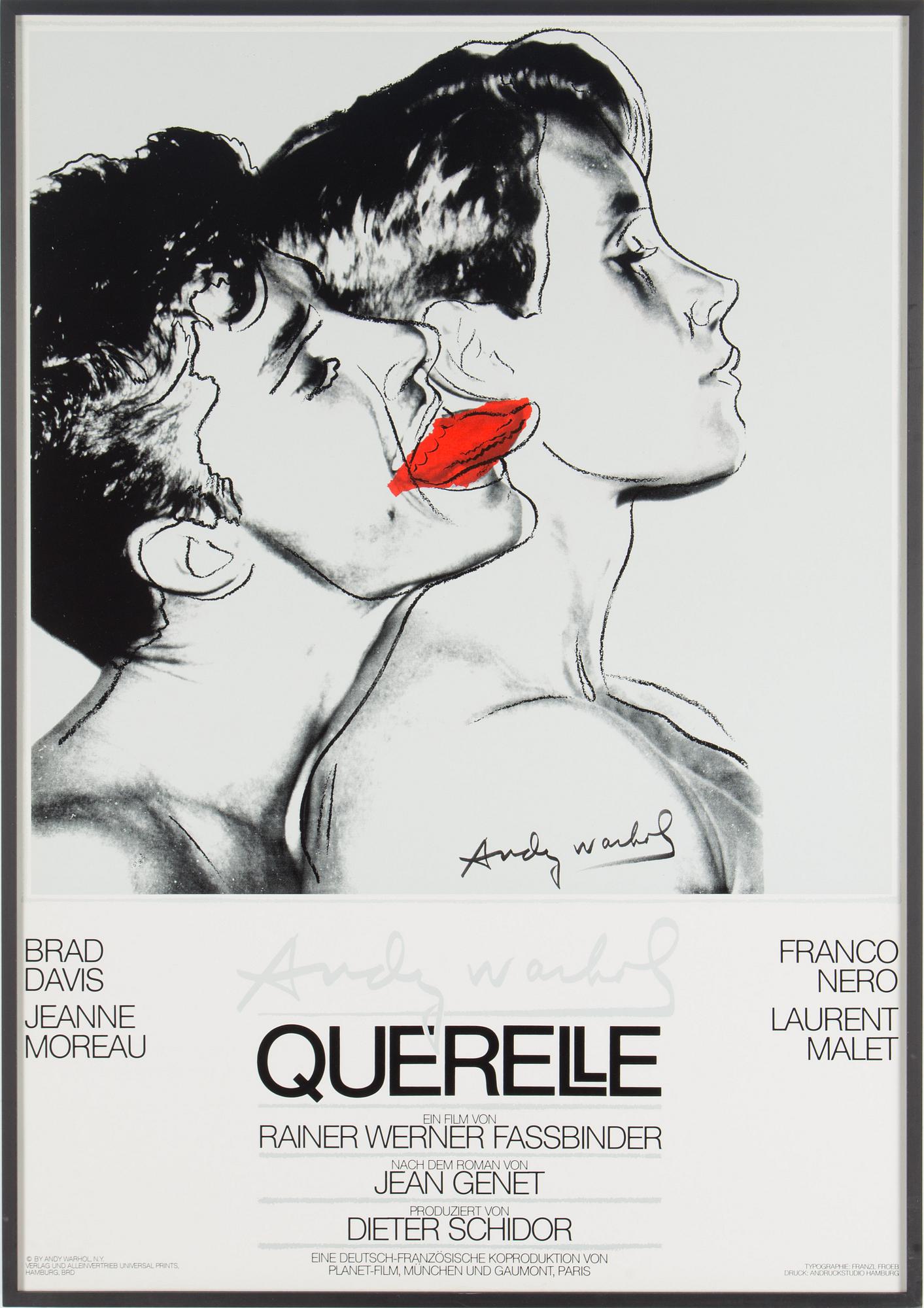 FILMAFFISCH, med motiv efter Andy Warhol, 'Querelle', 1983.