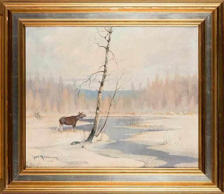 Ejnar Kohlmann, Hirvi talvimaisemassa.