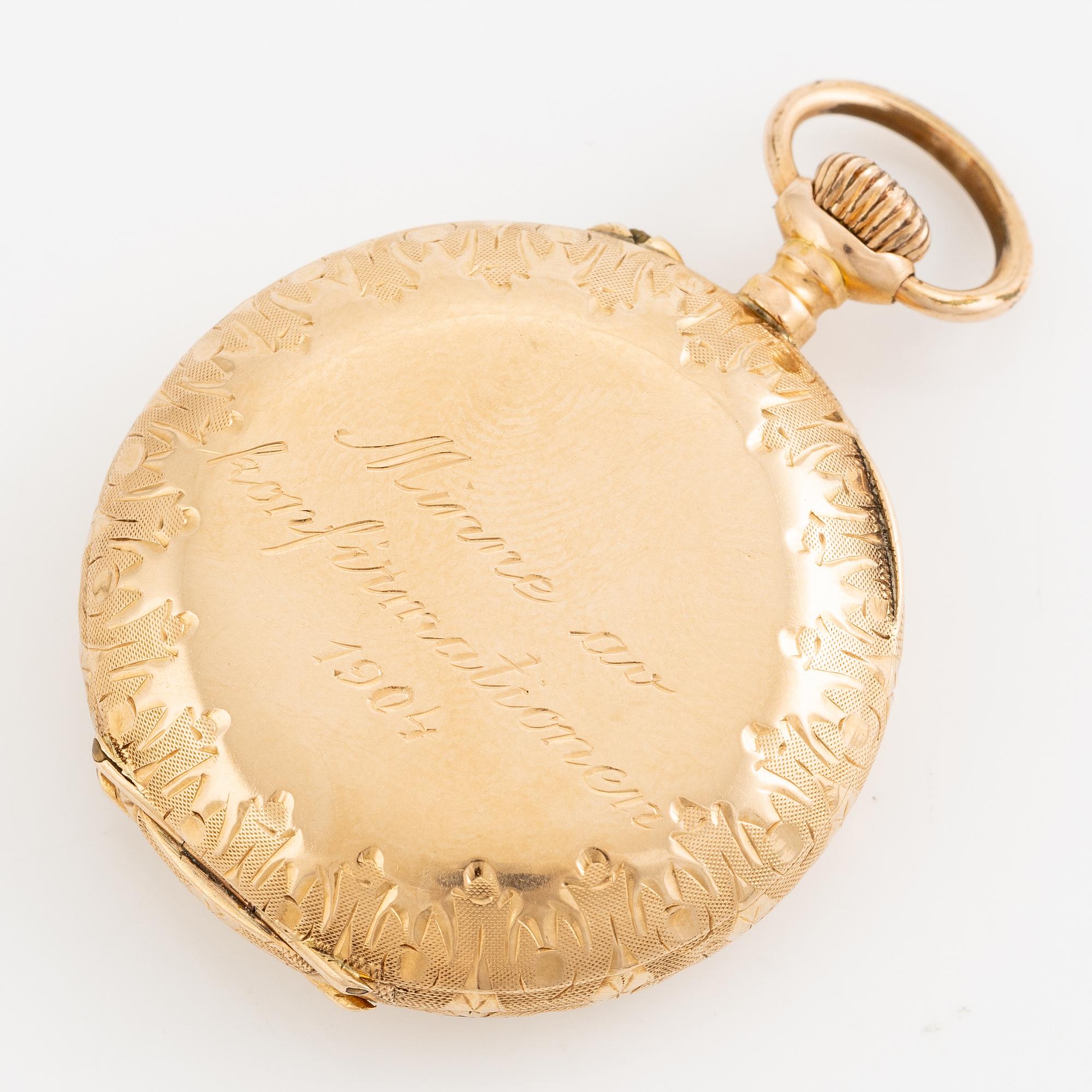 Fickur, 14K guld, 30,5 mm.