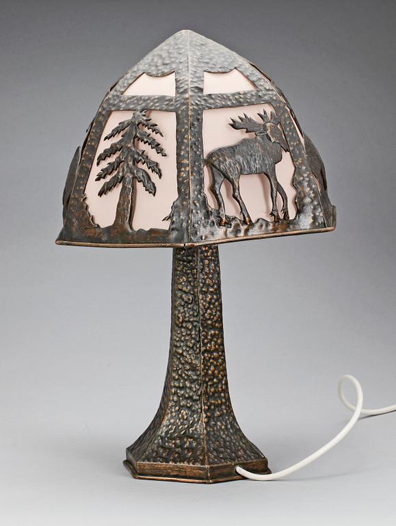 BORDSLAMPA, koppar, senjugend, 1910/20-tal.