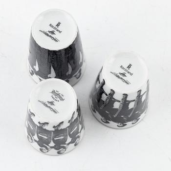 Åsa Lindström, eight porcelaine schnapps glasses, Rörstrand, 21st Century.