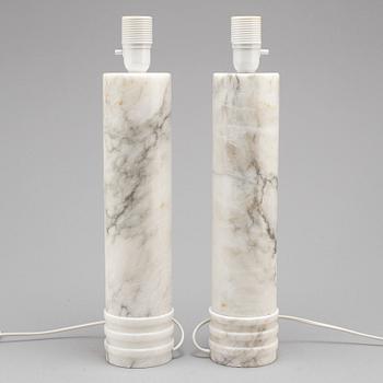 A pair of alabaster table lights, Italy, 1960's.