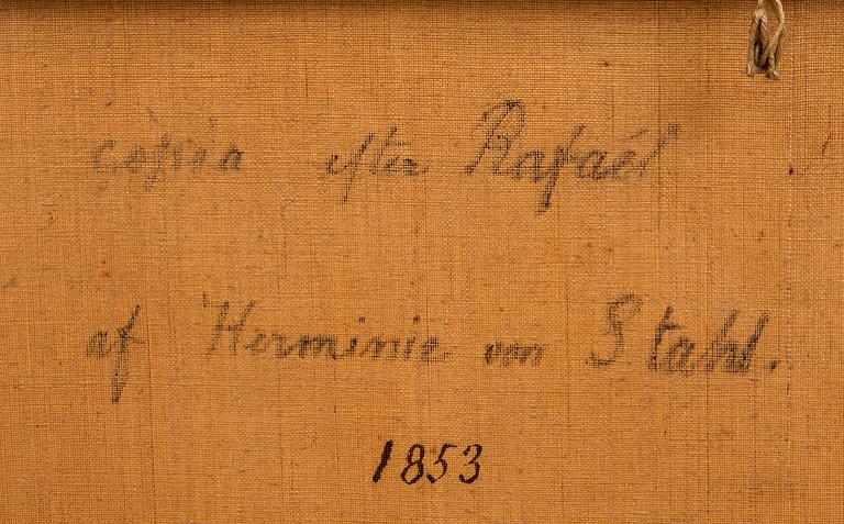 Herminie von Sahl oil on canvas signed and dated 1853.