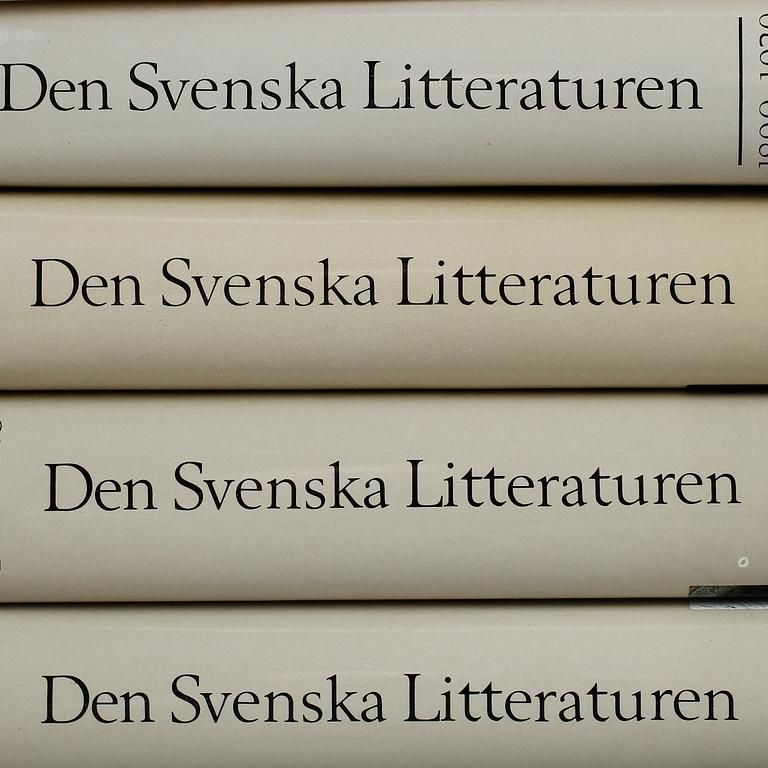 BOKPARTI OM SVENSL LITTERATURHISTORIA, 13 vol, bla Den svenska litteraturen, I-IV, Lönnroth o Delblanc, 1987-89.