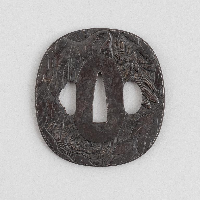 Tsuba, Japan, mei Choshu Ju Mitsumasa Saku, Edo.