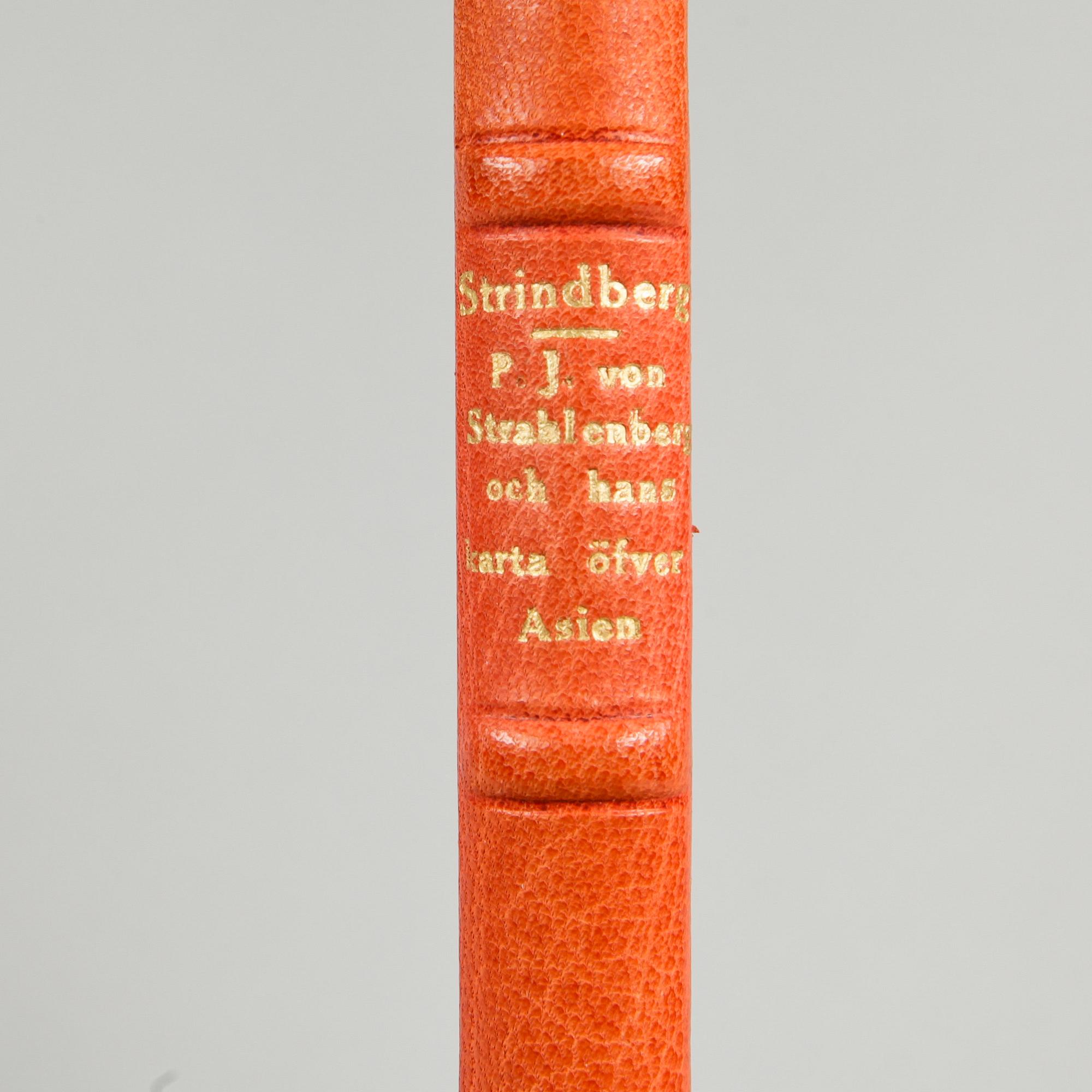 BÖCKER, 2 exemplar, "Philipp Johann von Strahlenberg och hans karta öfver Asien", August Strindberg, Stockholm 1879.