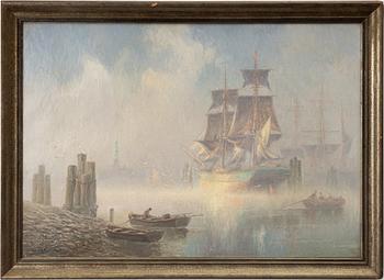 Adolf Bock, Sailing Ship at Anchor.