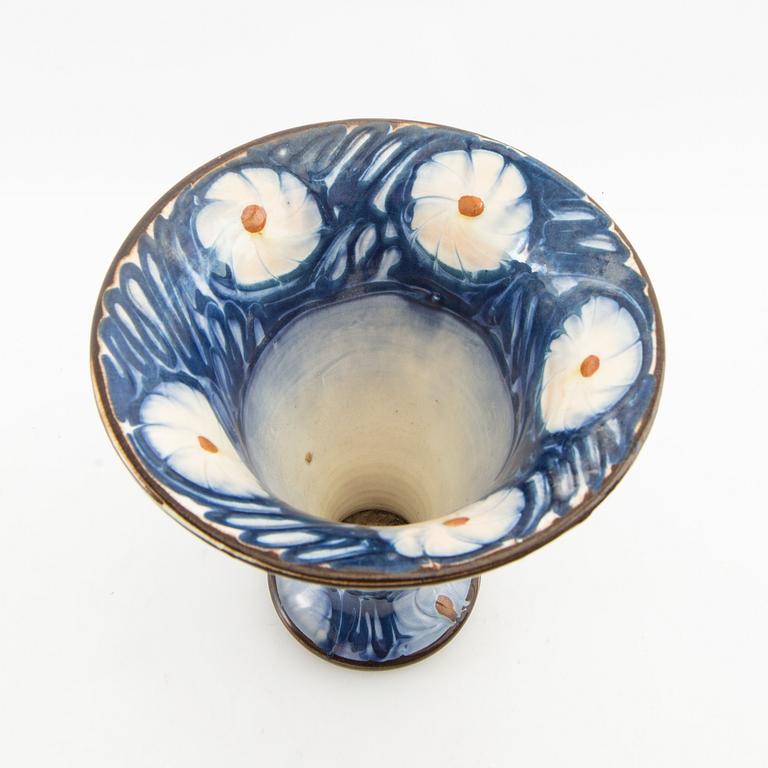 Hermann August Kähler, vases 5 pcs Denmark early 1900s glazed ceramics.