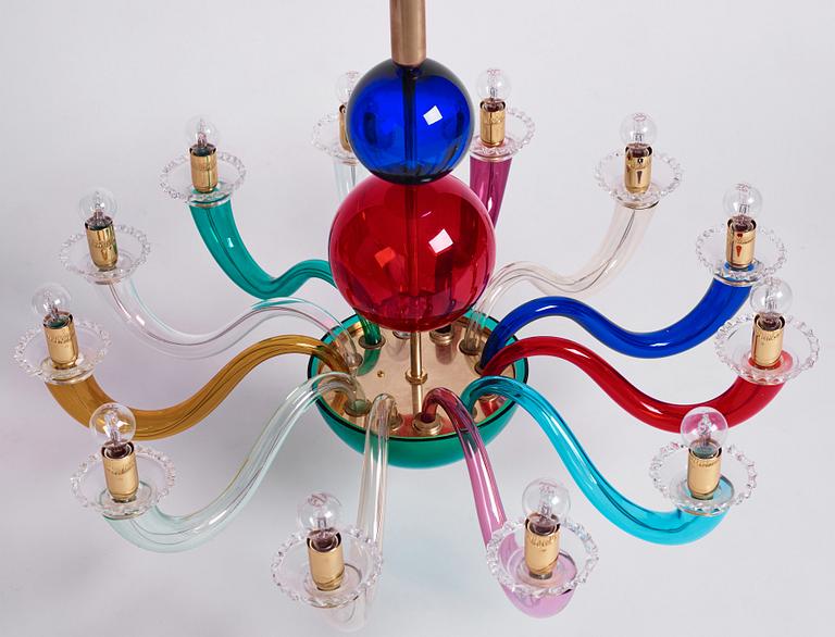 Gio Ponti, a 12 light chandelier, for Venini, Italy, 2014.