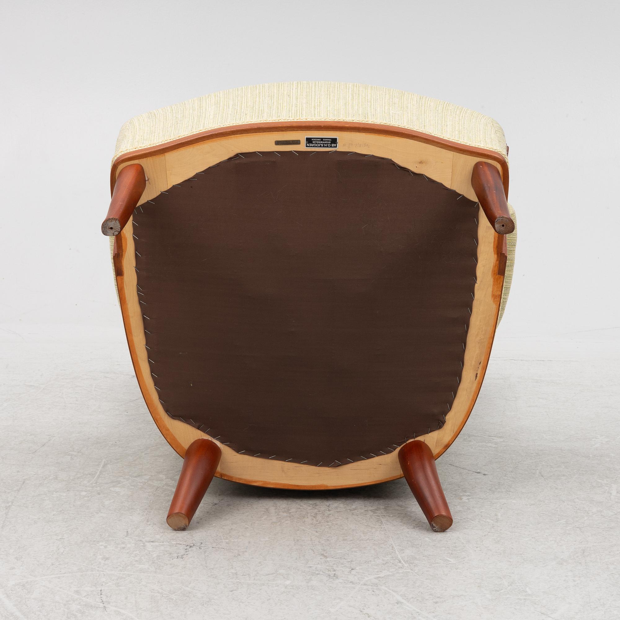 Carl Malmsten, fåtölj, "Vår fru", AB O.H. Sjögren Stoppmöbler, Tranås.