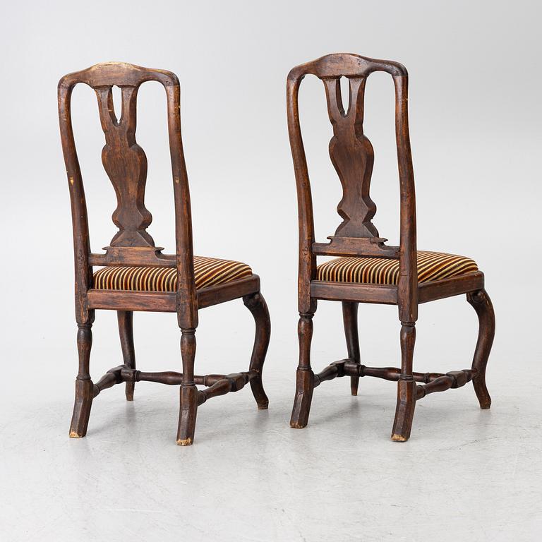 Pair of Rococo chairs, 18th century.