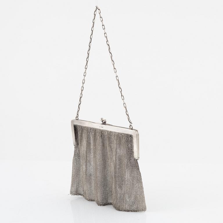 Evening bag, silver, early 20th century.