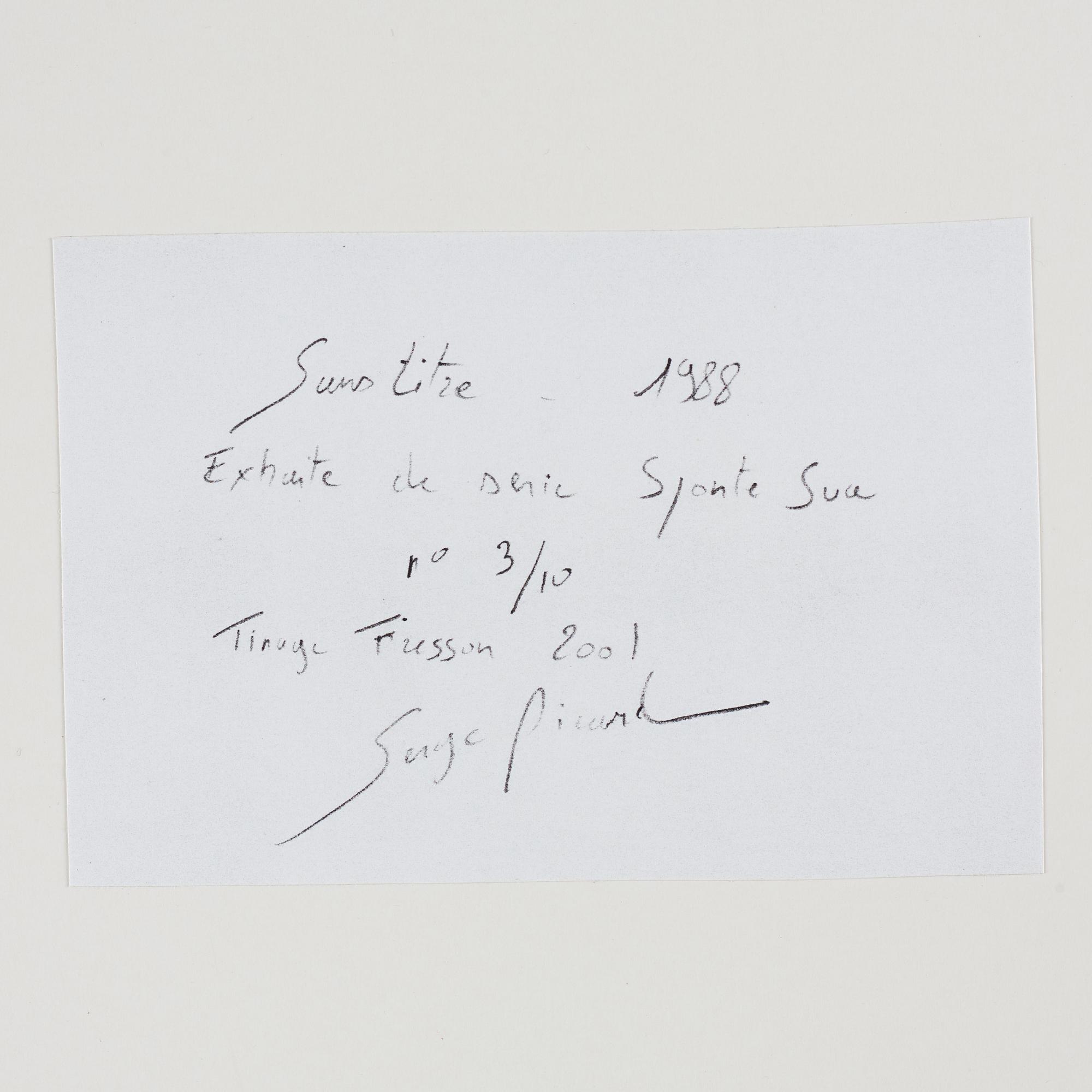 Serge Picard, fotografi signerad och numrerad 3/10 a tergo.