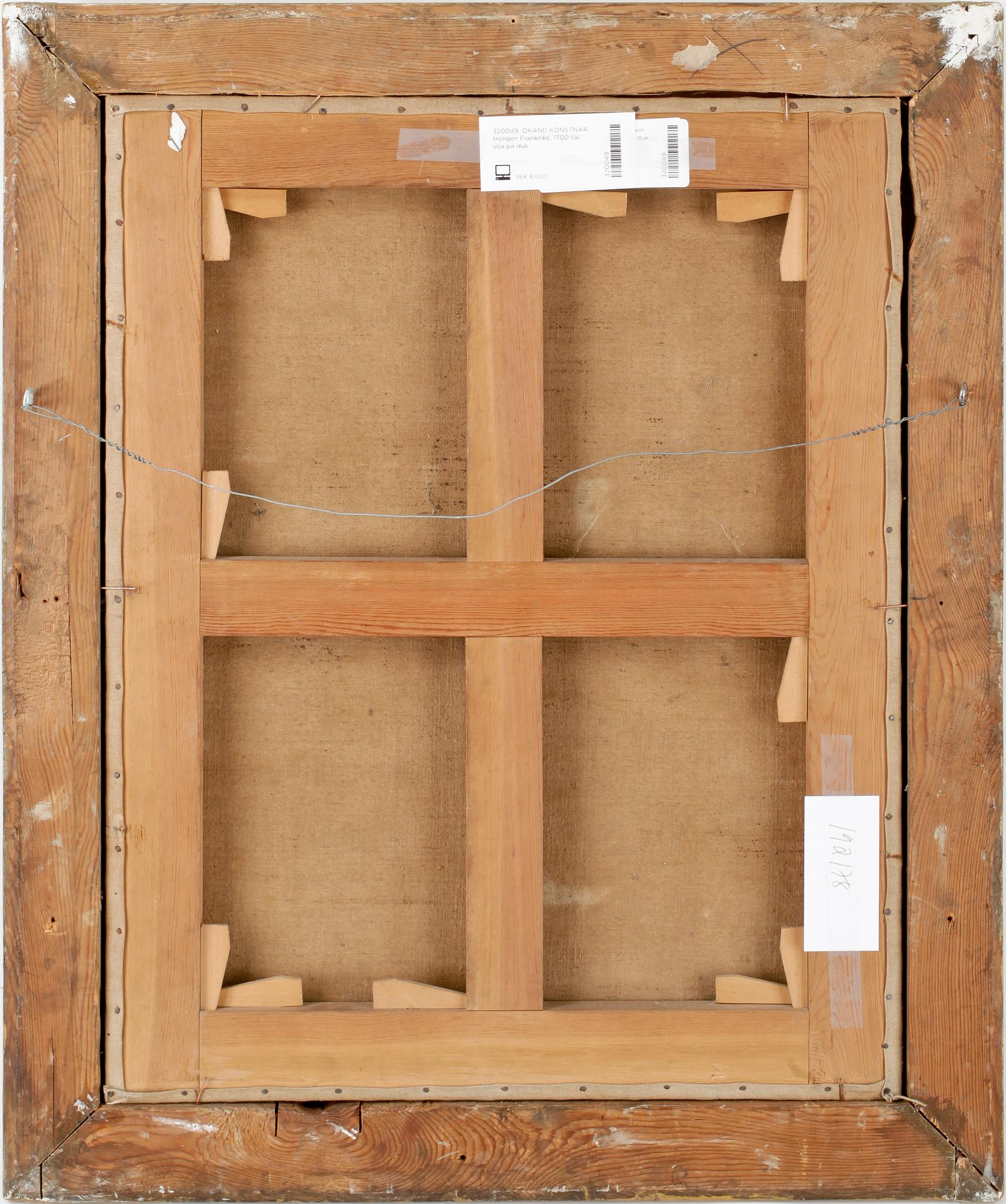 OKÄND KONSTNÄR, olja på duk, troligen Frankrike, 1700-tal.