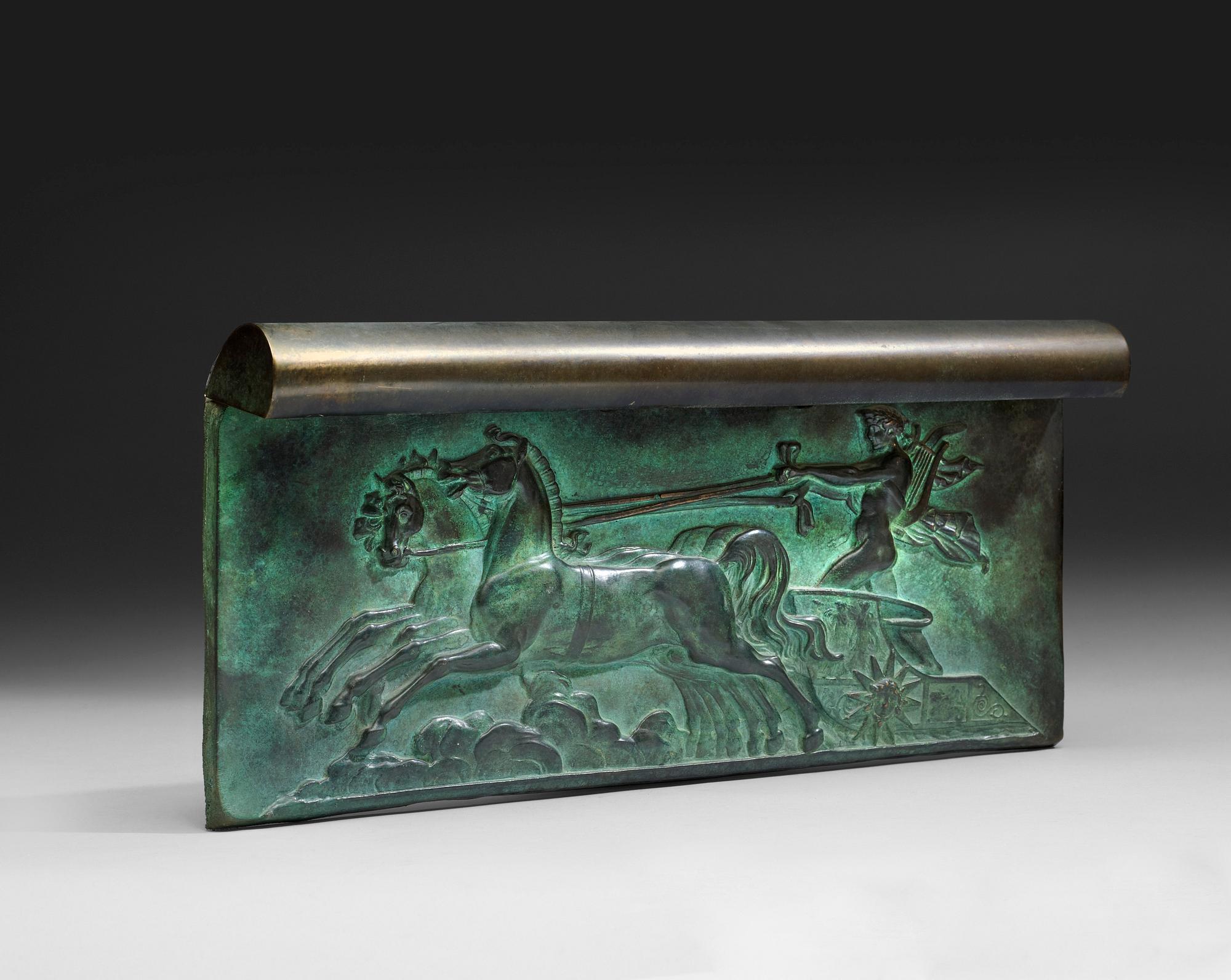A patinated bronze wall-lamp, Sweden 1920's-1930's.