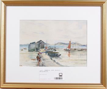 HERMELIN, OLOF. Akvarell. Monogramsign.