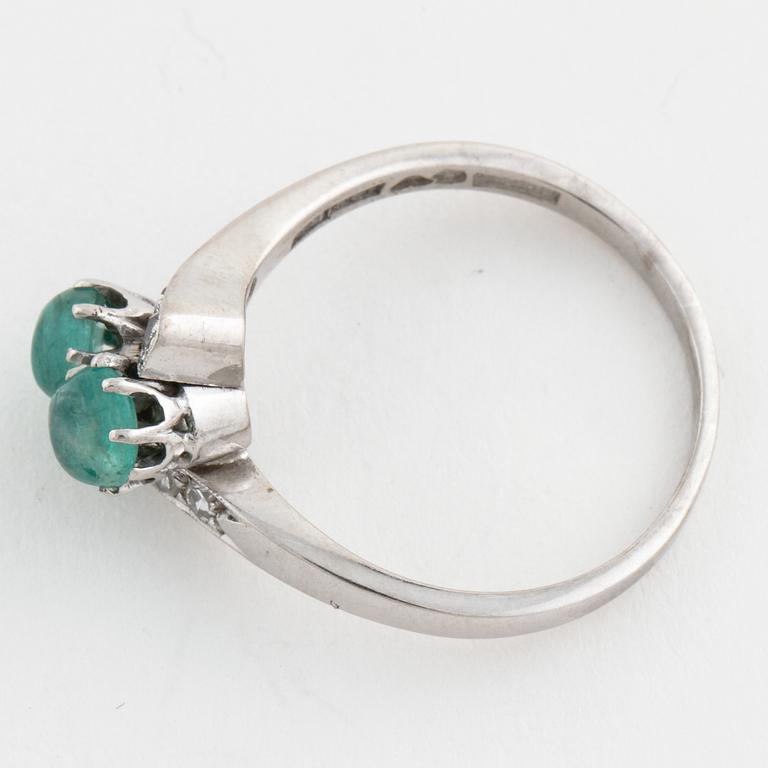 A emerald and single cut diamond ring by Arkadens Guld & Gravyratelje, Göteborg, 1967.