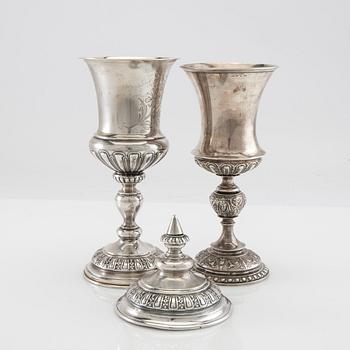 Trophies 2 pcs Baroque style silver 20th century.