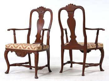STOLAR, 6 + 2, snarlika, Danmark/Nordtyskland, rokoko, 1700-talets andra hälft.