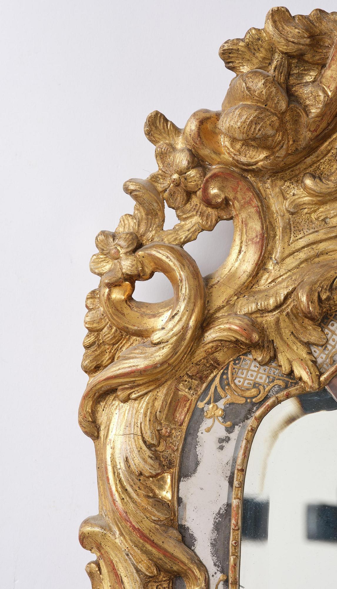 A Swedish Rococo mirror.