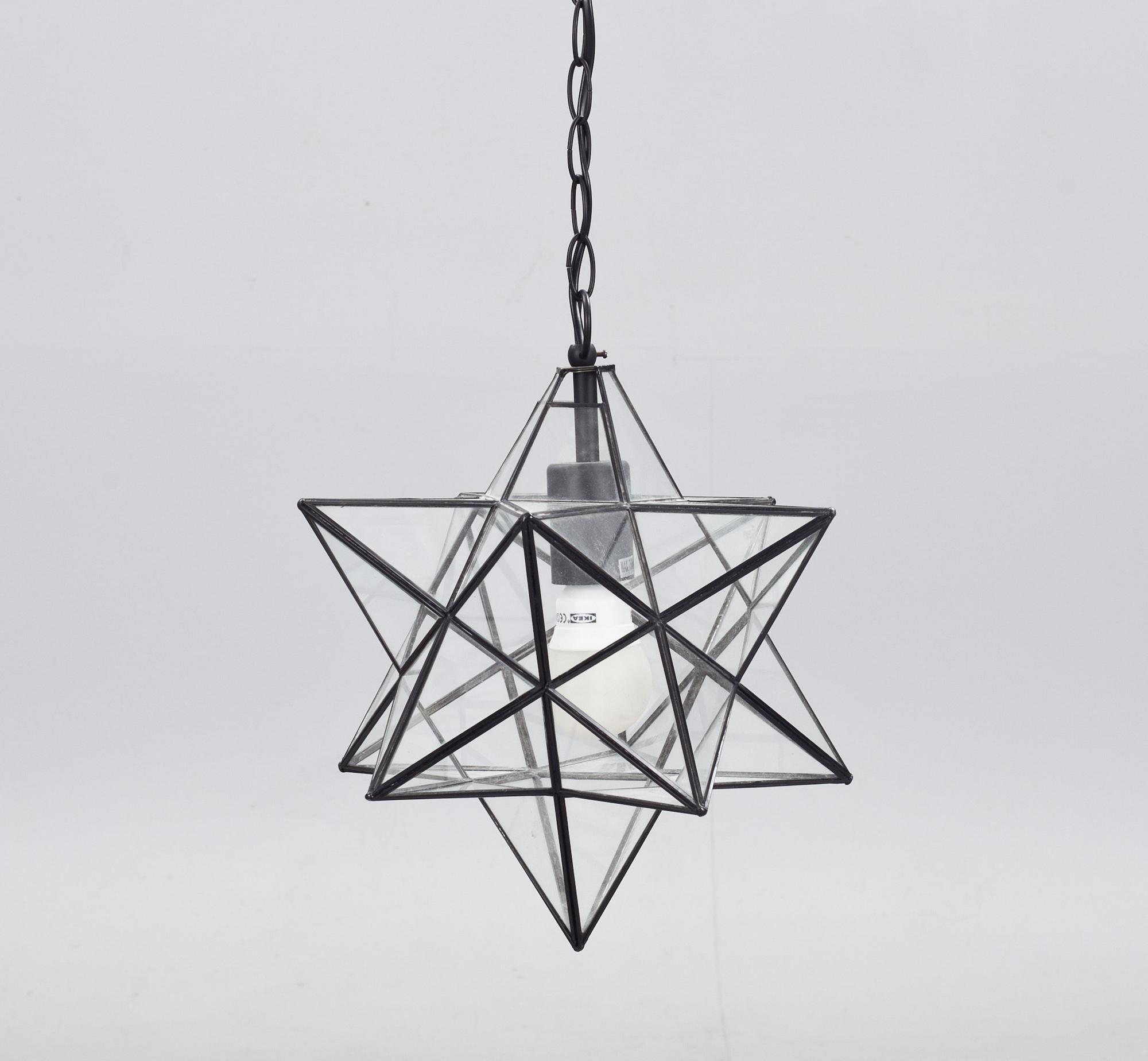 TAKLAMPA, glas. Modern tillverkning.