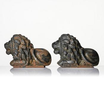 Anna Petrus, a pair of cast iron water spouts, Näfveqvarns bruk, Swedish Grace.