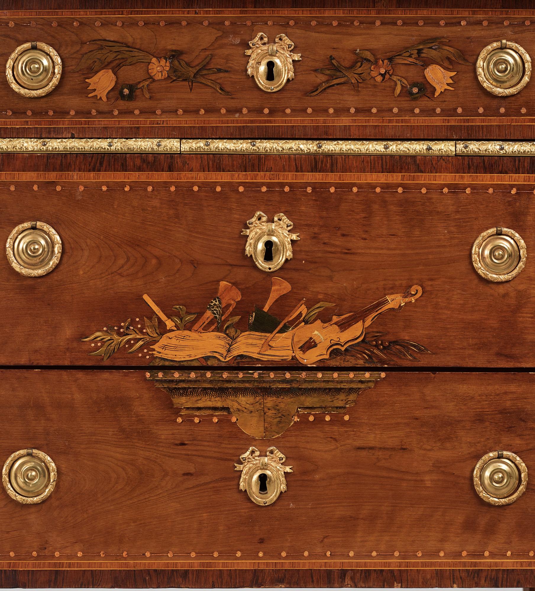 A pair of Gustavian commodes by N P Stenström.