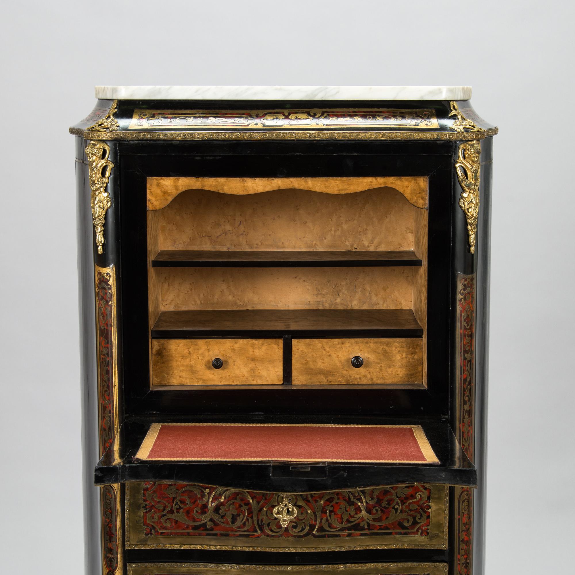 A Boulle style secretaire from latter half of the 19th century.