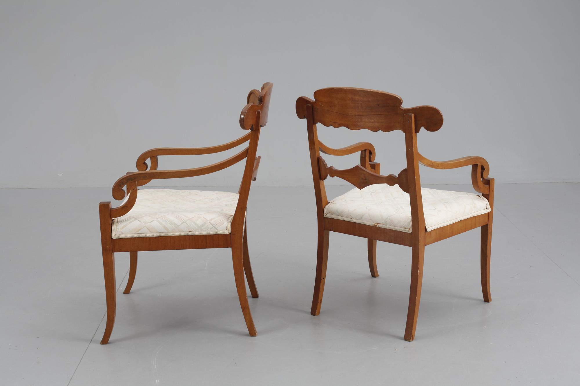 KARMSTOLAR, ett par. Karl Kohan. 1800-tal.